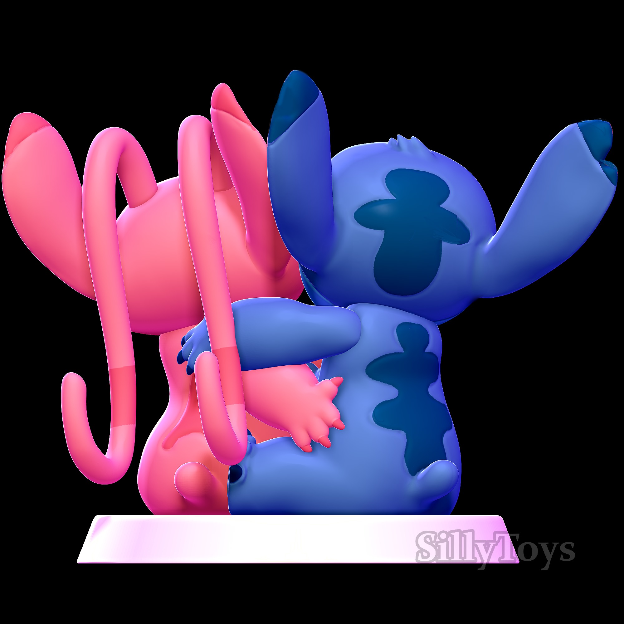 Stitch and Angel Hugging - lilo and stitch  3D print model_2