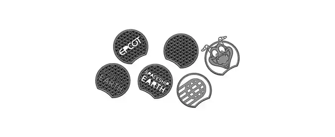 Mickey Mouse Headband with 6 Epcot ears including Figment ear V5