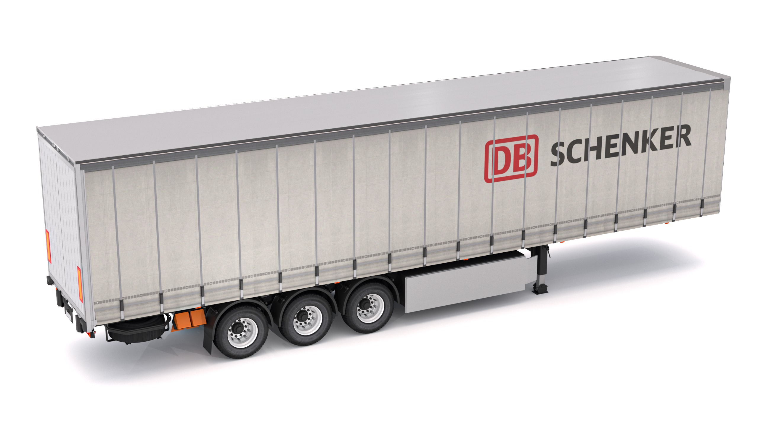 Semi Trailer Curtainsider DB Schenker 3D model_4