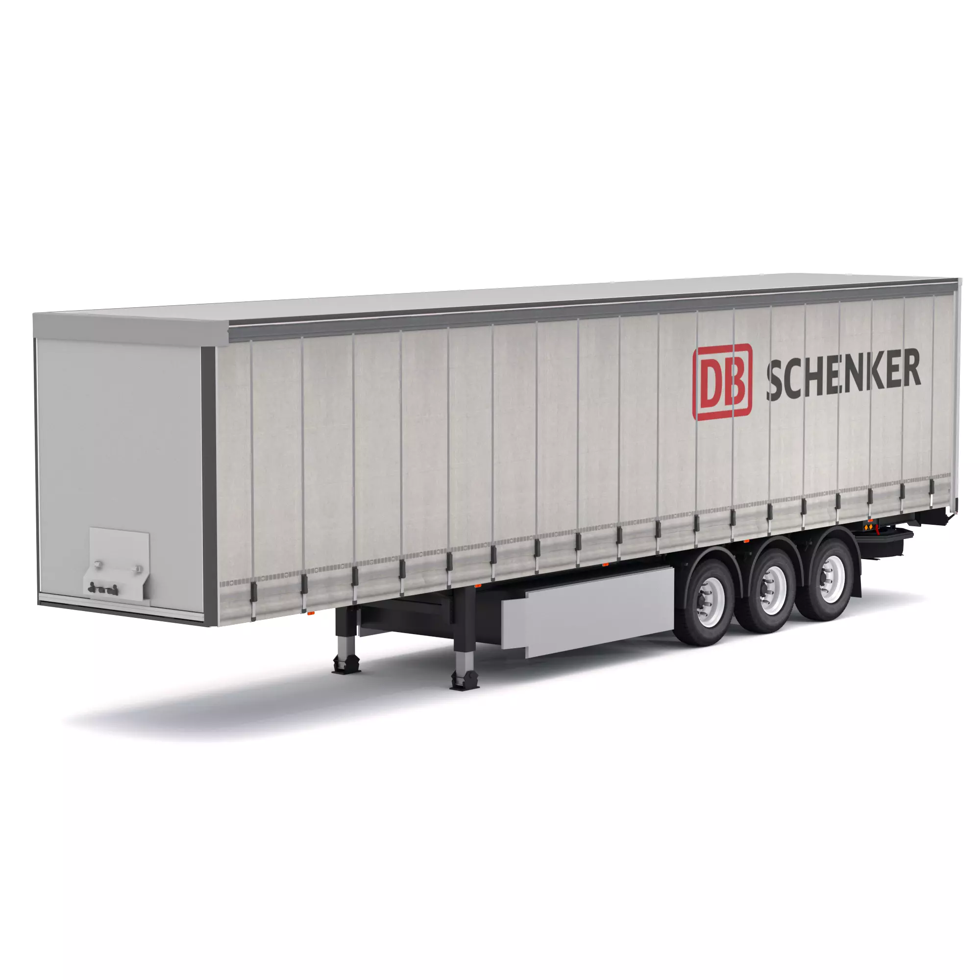 Semi Trailer Curtainsider DB Schenker 3D model_0