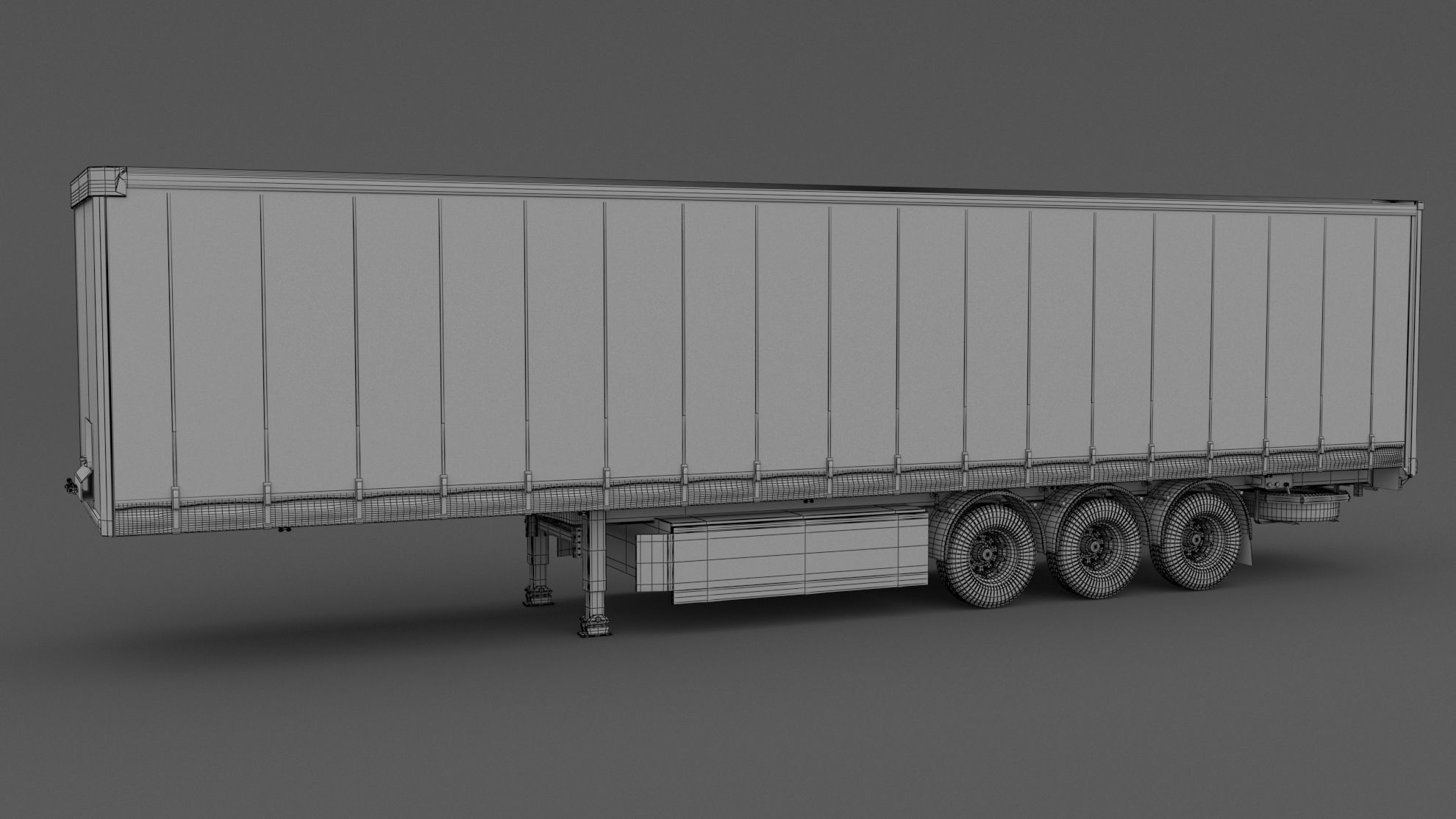 Semi Trailer Curtainsider DB Schenker 3D model_6