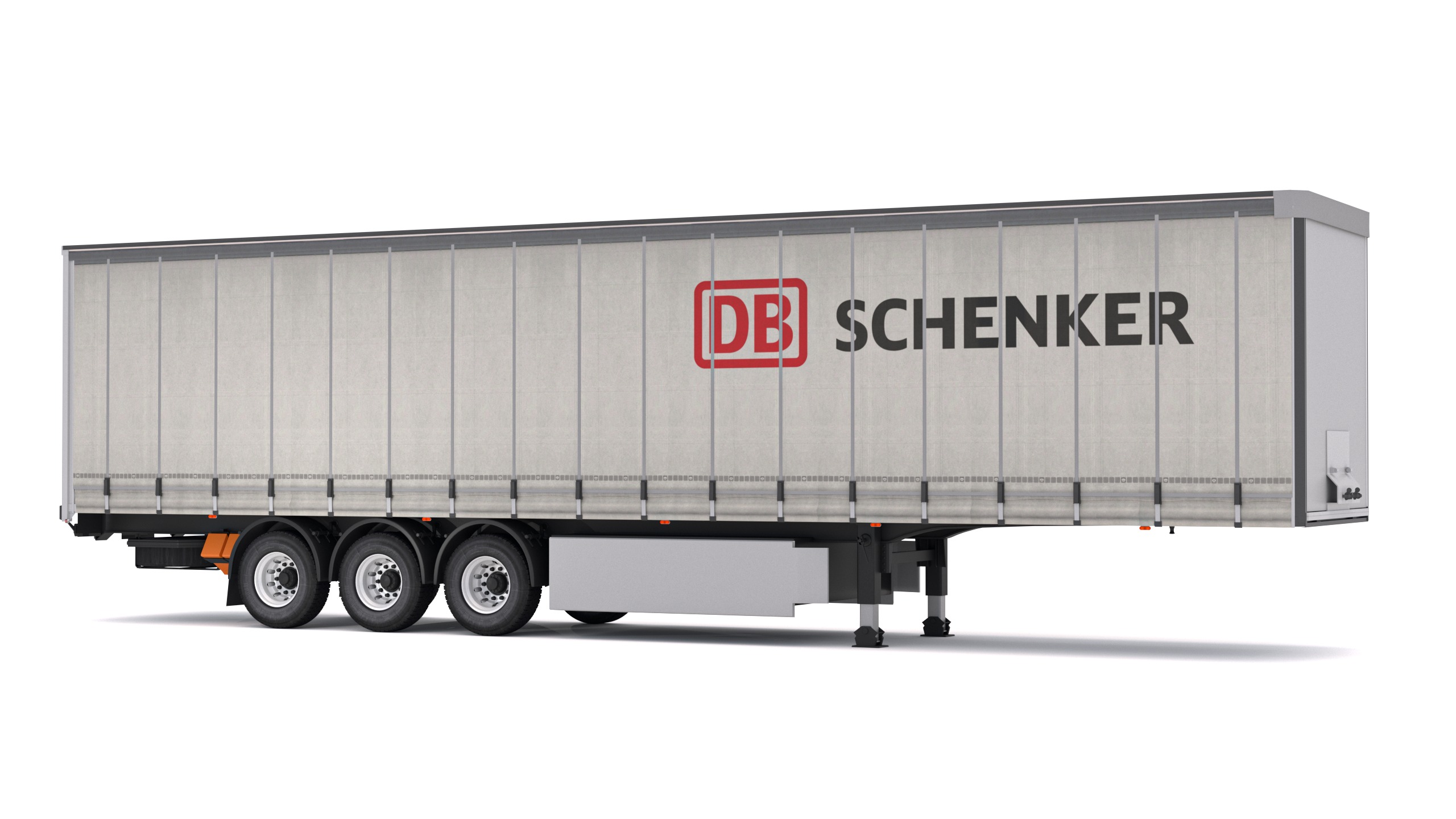 Semi Trailer Curtainsider DB Schenker 3D model_5