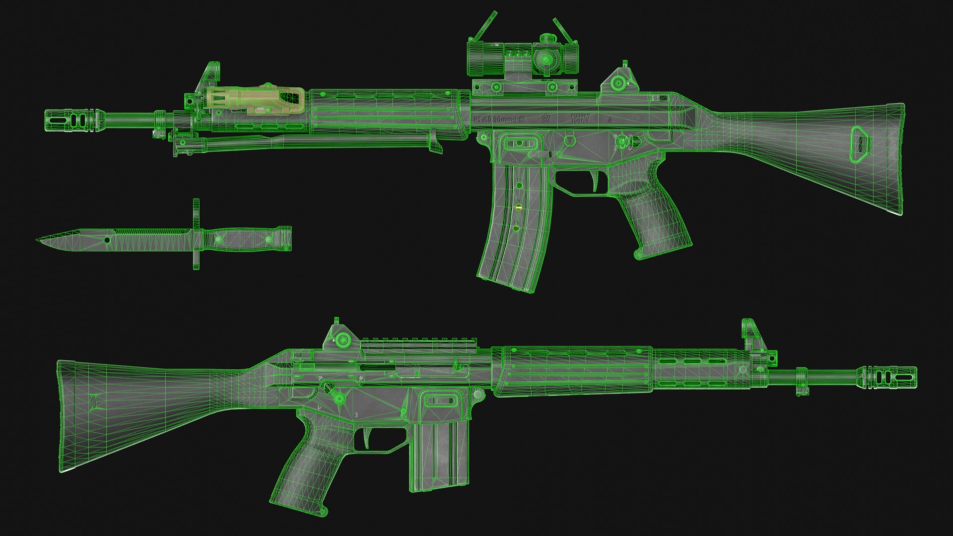 Howa Type 89 - JSDF Assault Rifle Pack - Game Asset Low-poly 3D model_7