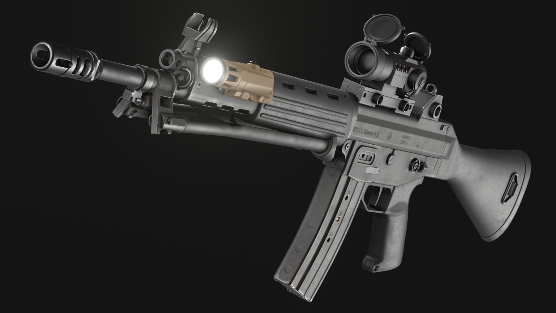 Howa Type 89 - JSDF Assault Rifle Pack - Game Asset Low-poly 3D model_4