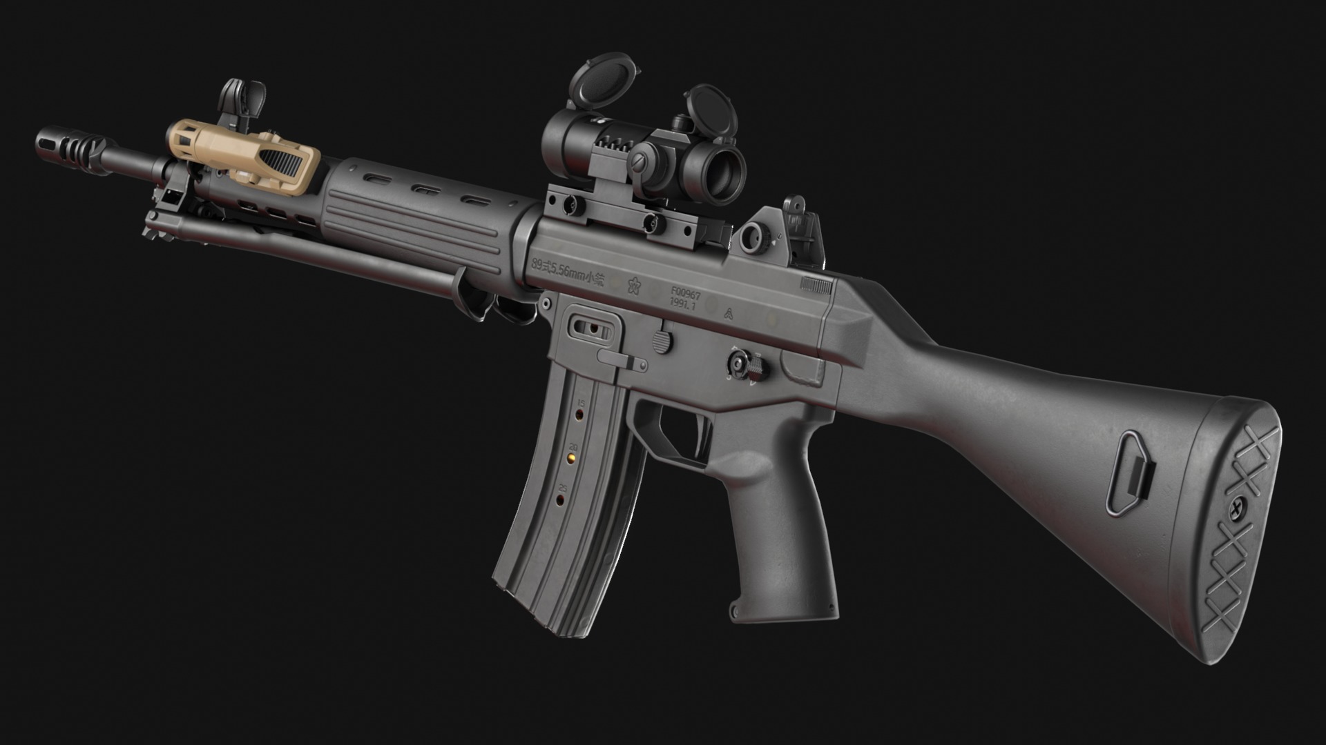 Howa Type 89 - JSDF Assault Rifle Pack - Game Asset Low-poly 3D model_5