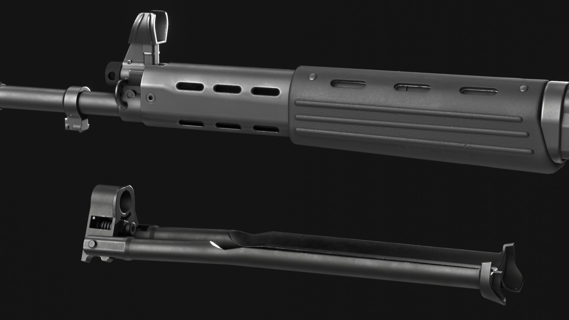 Howa Type 89 - JSDF Assault Rifle Pack - Game Asset Low-poly 3D model_13