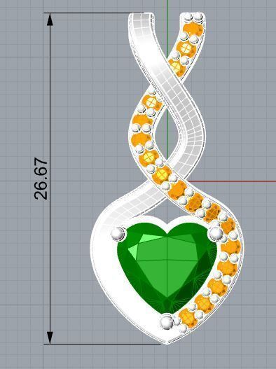 HEART PENDANT 3D print model_3