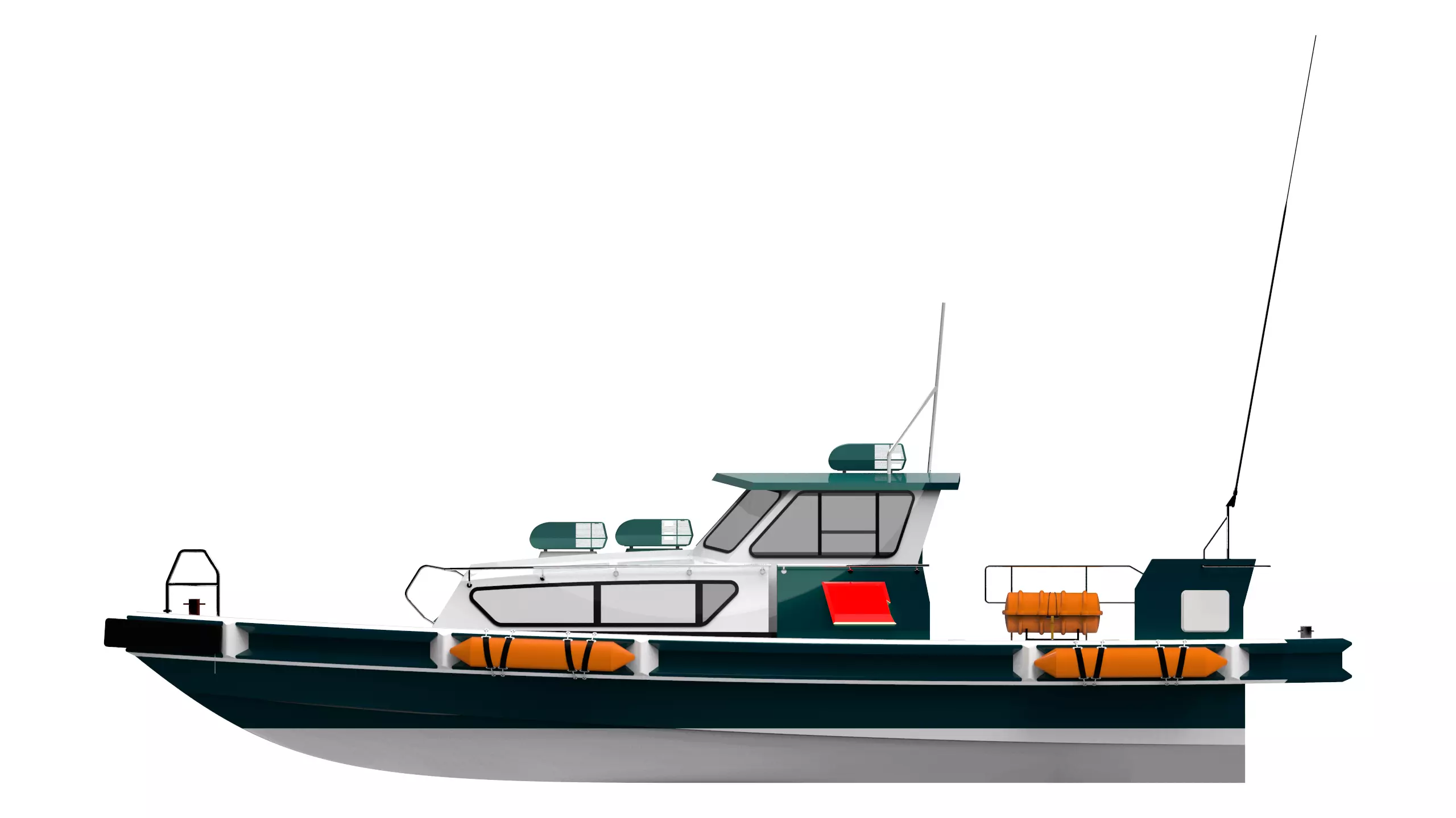 THE GREEN PATROL BOAT Low-poly 3D model_2