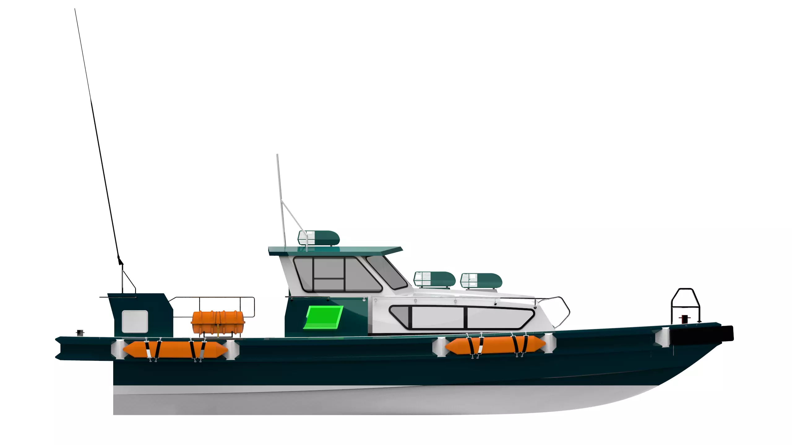 THE GREEN PATROL BOAT Low-poly 3D model_1