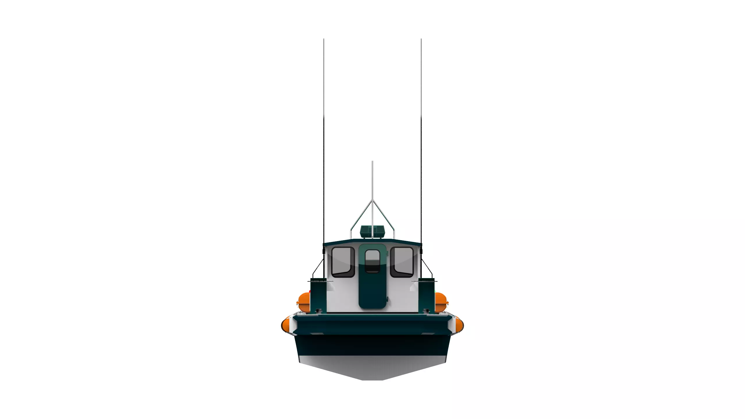 THE GREEN PATROL BOAT Low-poly 3D model_3