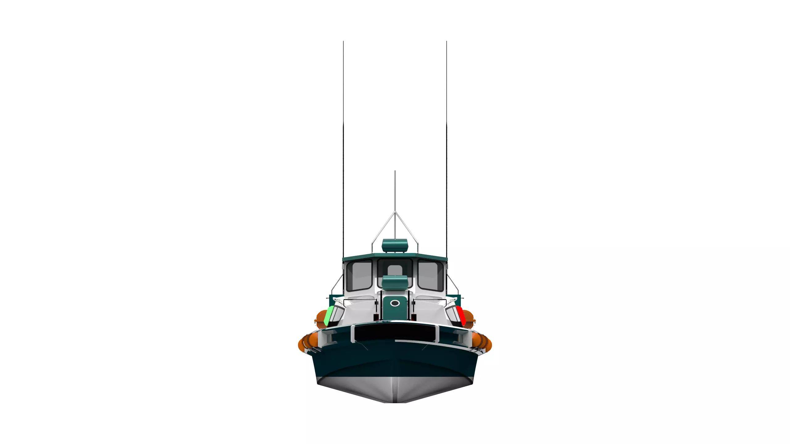 THE GREEN PATROL BOAT Low-poly 3D model_4