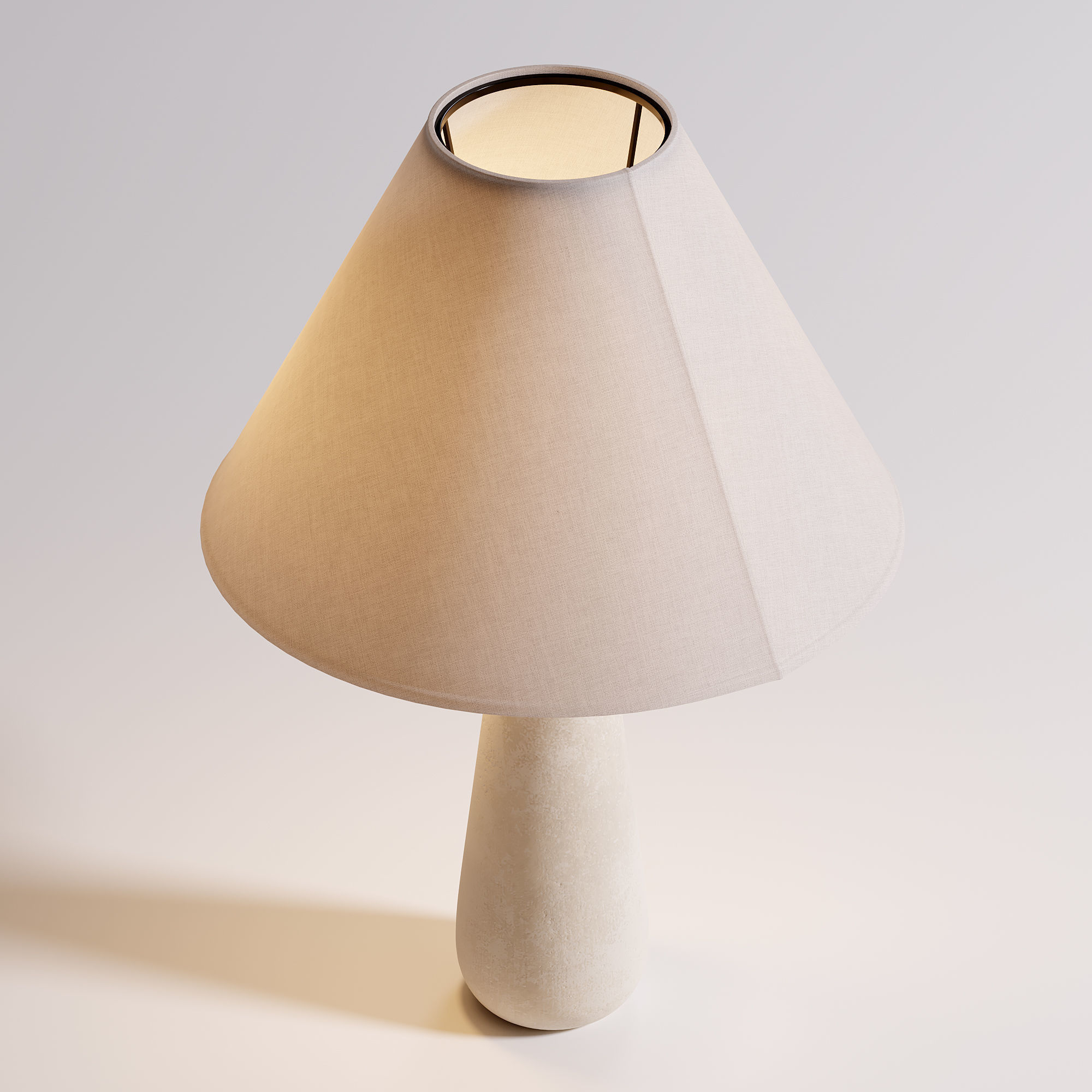 Polar White Cement Table Lamp by Kara Mann Low-poly 3D model_2