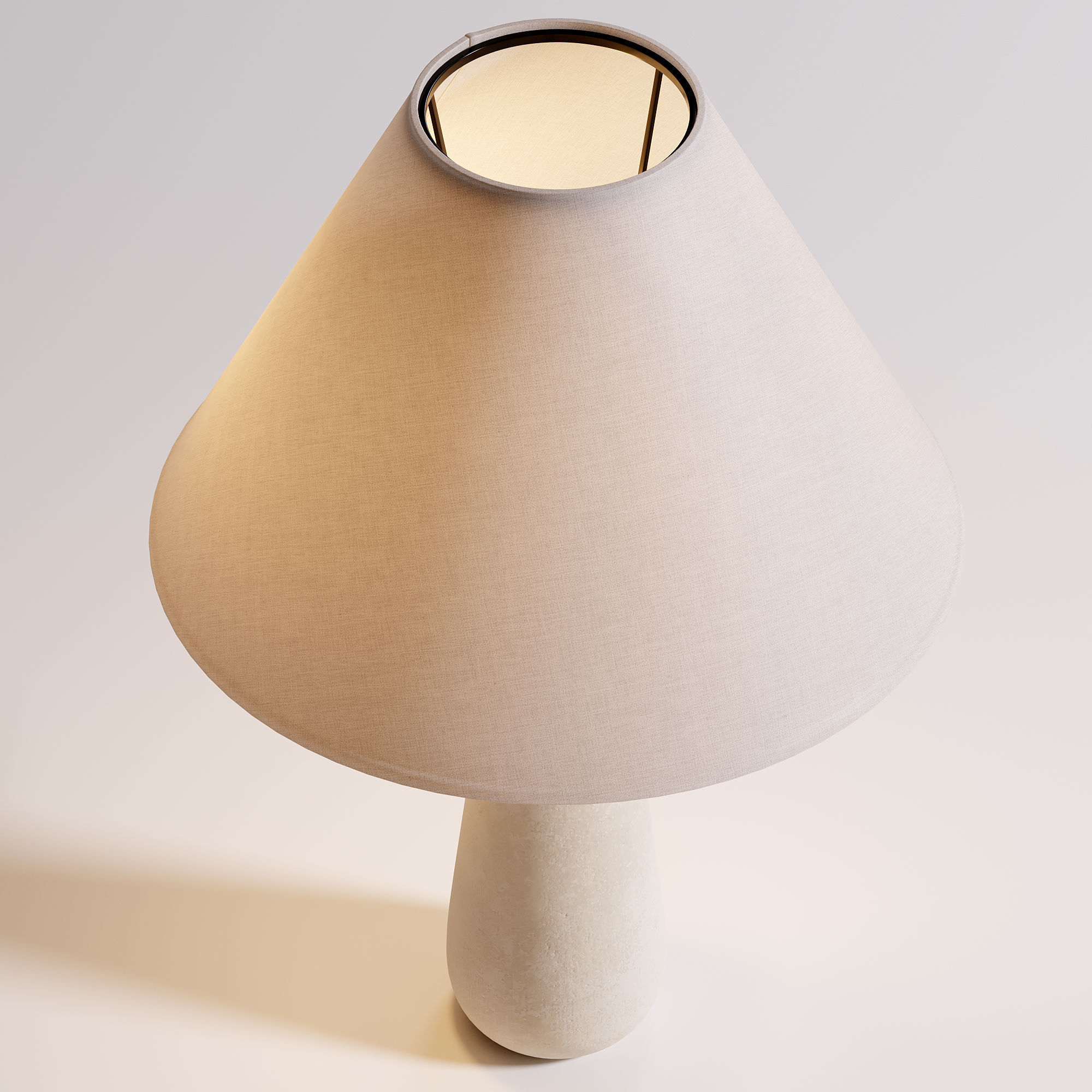 Polar White Cement Table Lamp by Kara Mann Low-poly 3D model_1