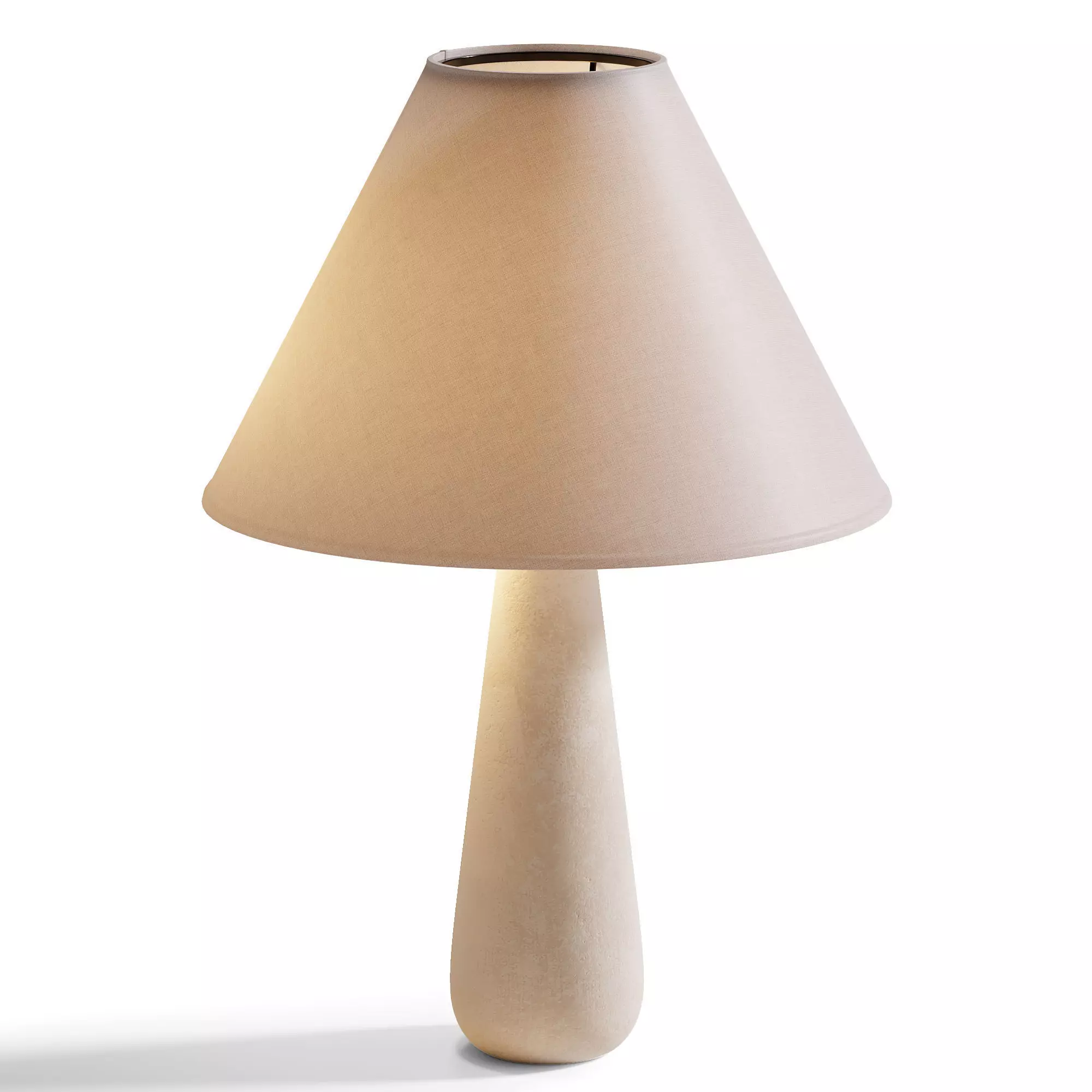 Polar White Cement Table Lamp by Kara Mann Low-poly 3D model_0