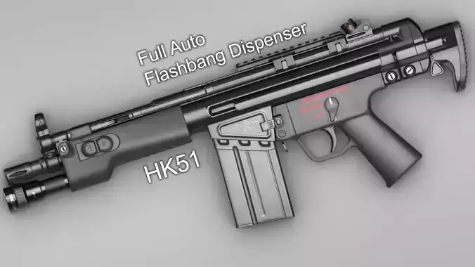 Fleming Firearms HK51 - PDW Carbine Pack - Game Asset Low-poly 3D model