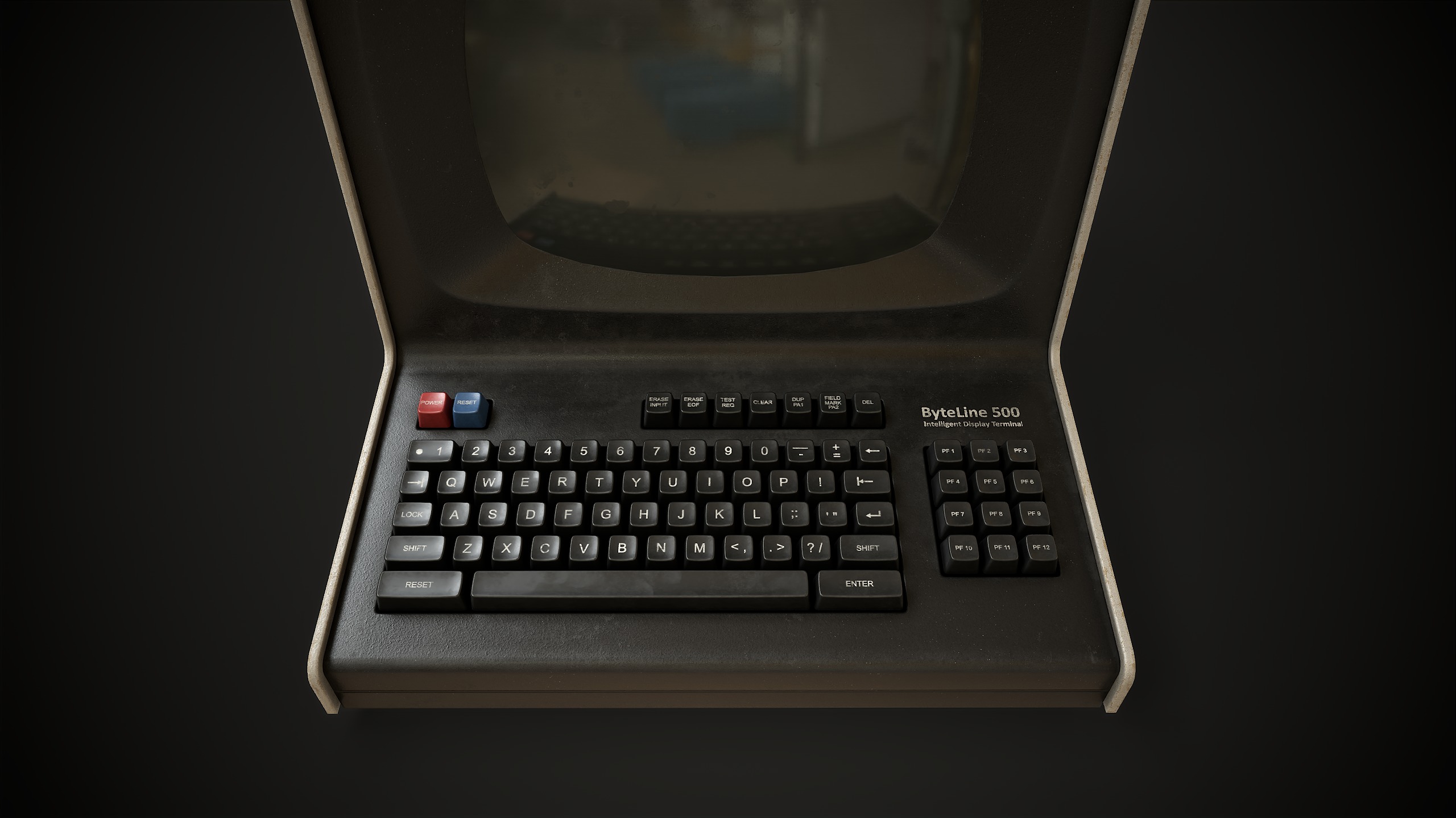 Retro Computer Terminal Low-poly 3D model_8