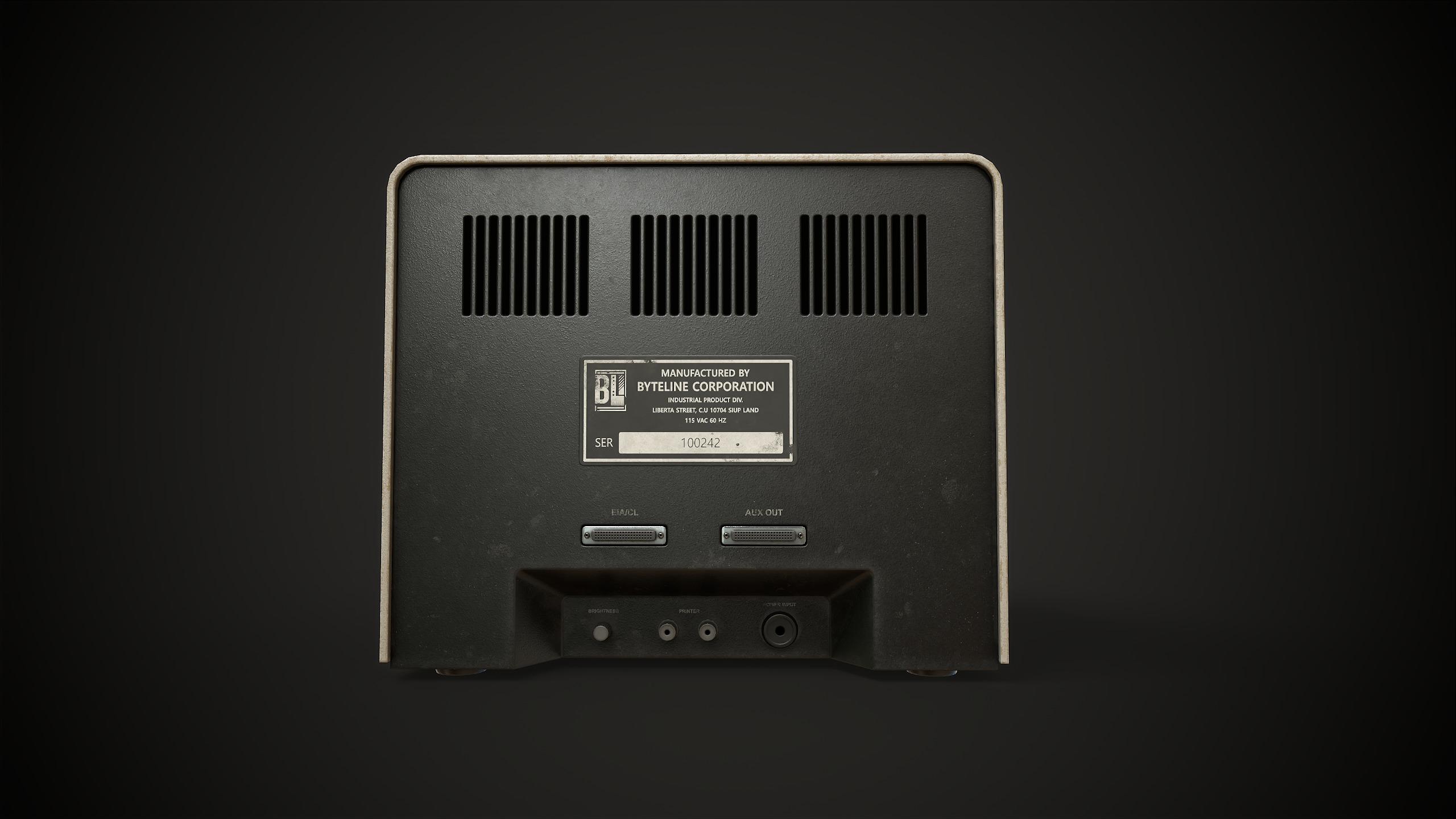 Retro Computer Terminal Low-poly 3D model_5