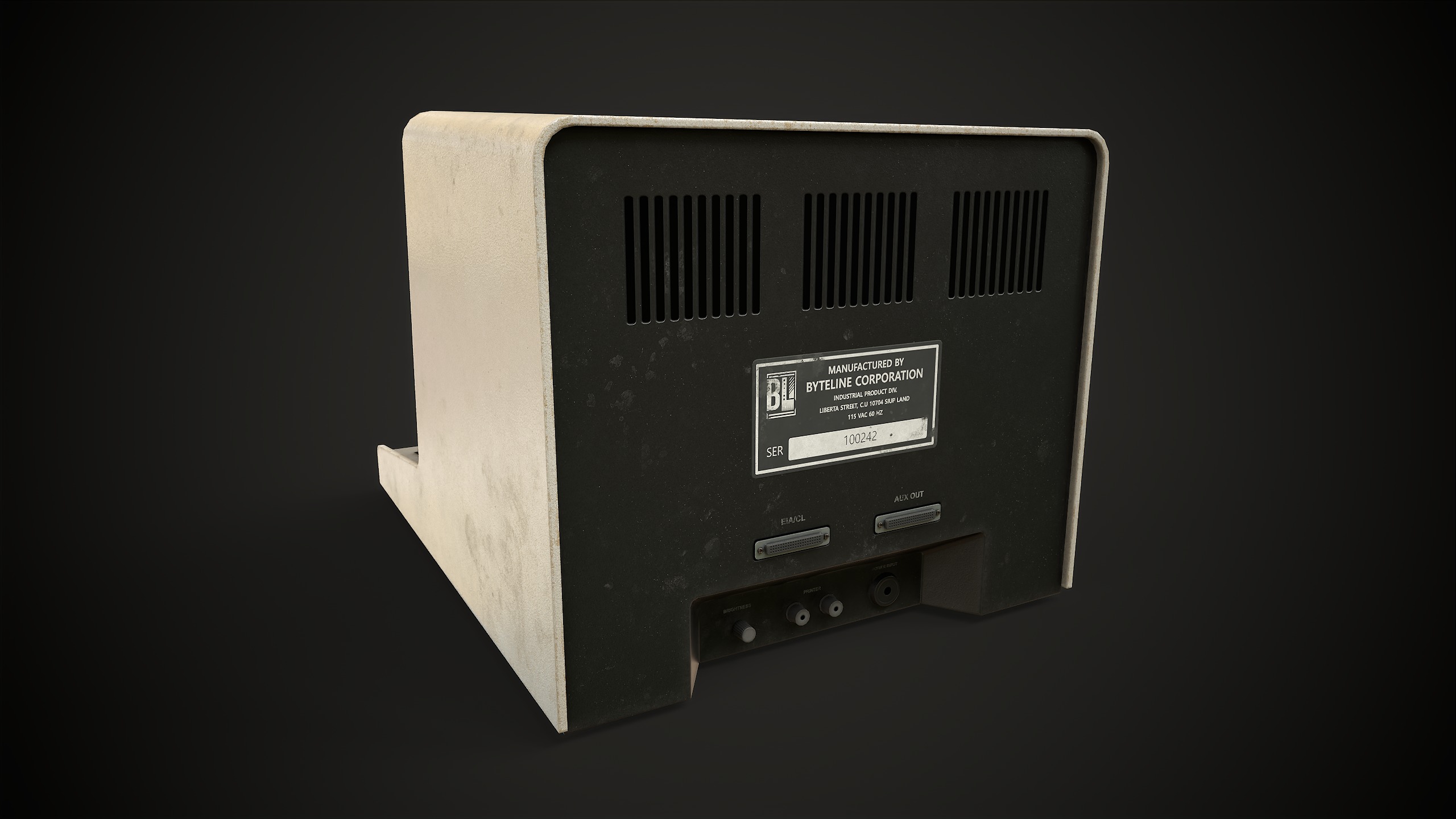Retro Computer Terminal Low-poly 3D model_12