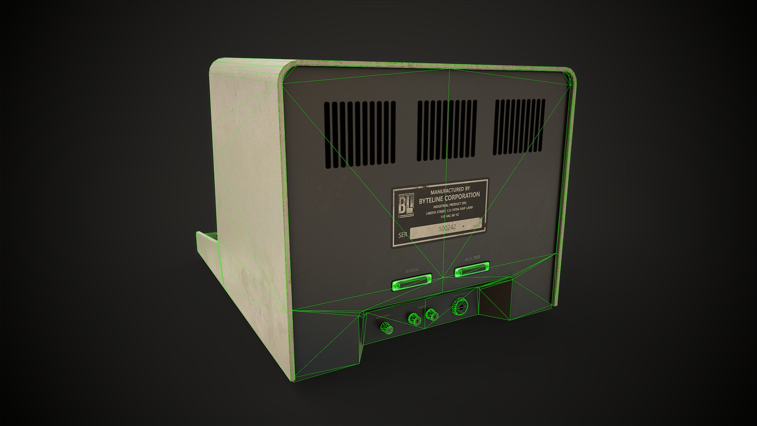 Retro Computer Terminal Low-poly 3D model_14