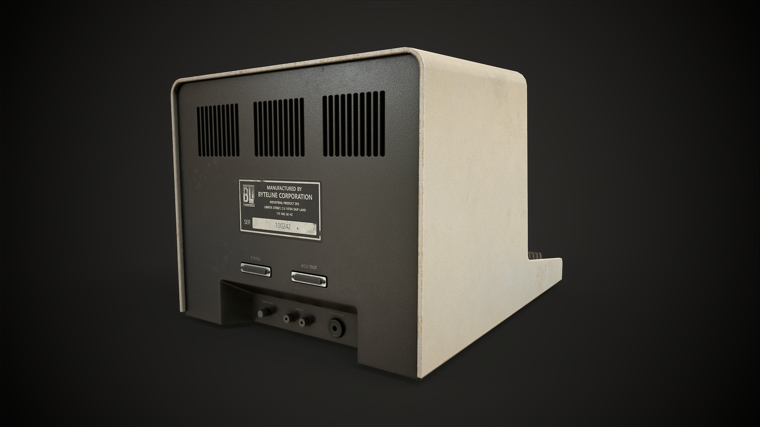 Retro Computer Terminal Low-poly 3D model_4