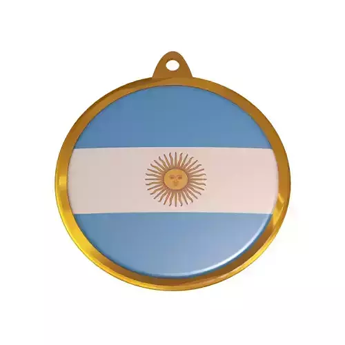 Argentina flag medal badge 3D model