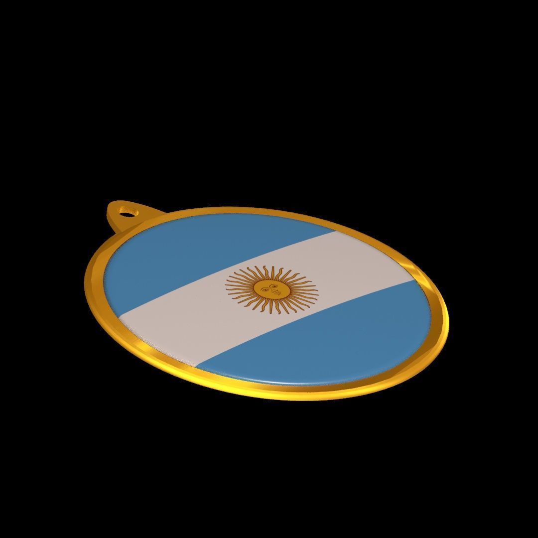 Argentina flag medal badge 3D model_14