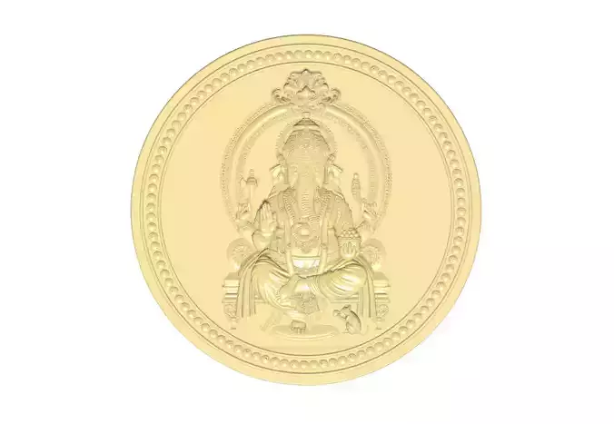 Lord Ganesh ji coin bas relief design
