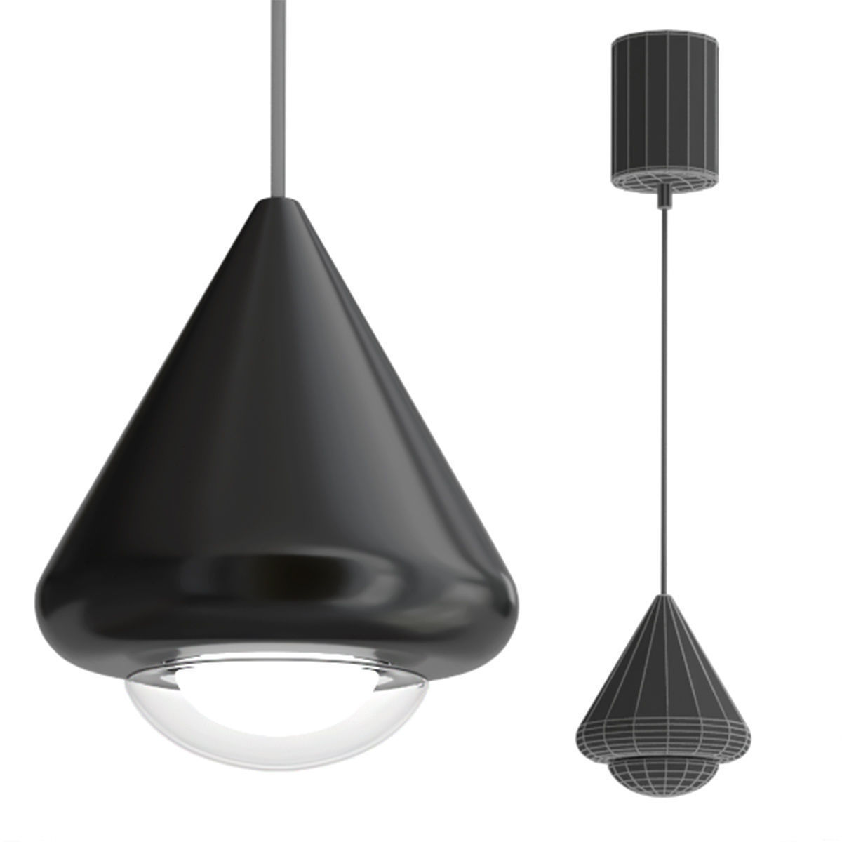 Series of LED pendant lights 3D model_2