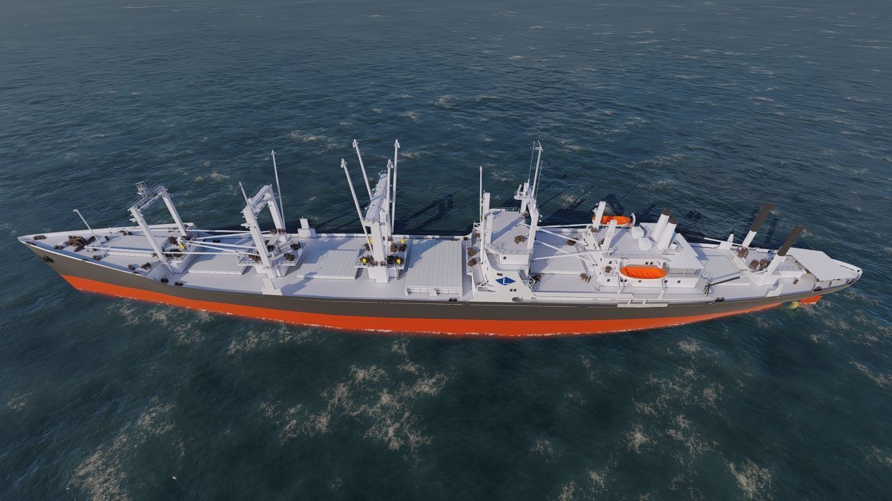 collection ships-Bulk carrier ship-tanker ship 3D model_12