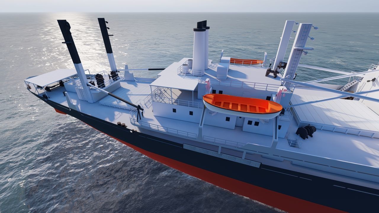 collection ships-Bulk carrier ship-tanker ship 3D model_5