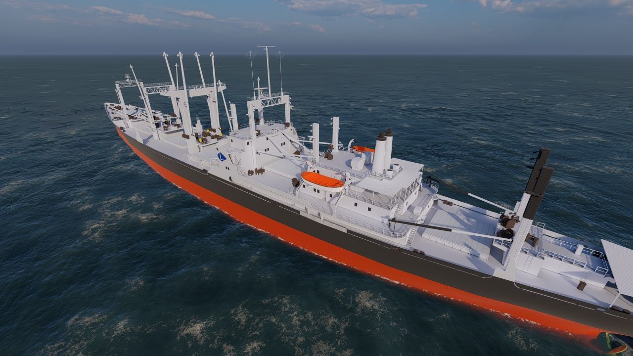collection ships-Bulk carrier ship-tanker ship 3D model_1