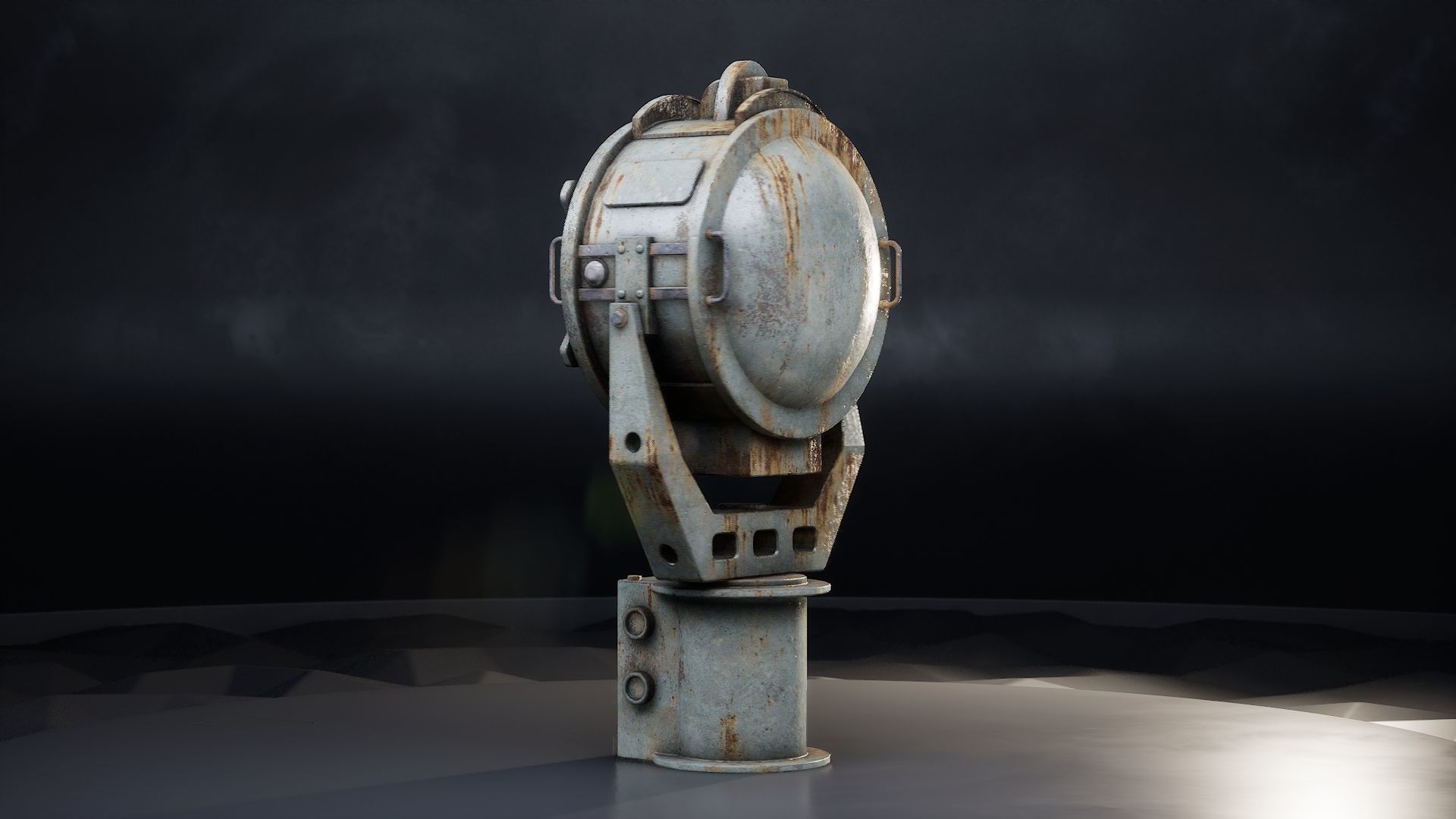 Navy Battleship Searchlight Low-poly 3D model_4