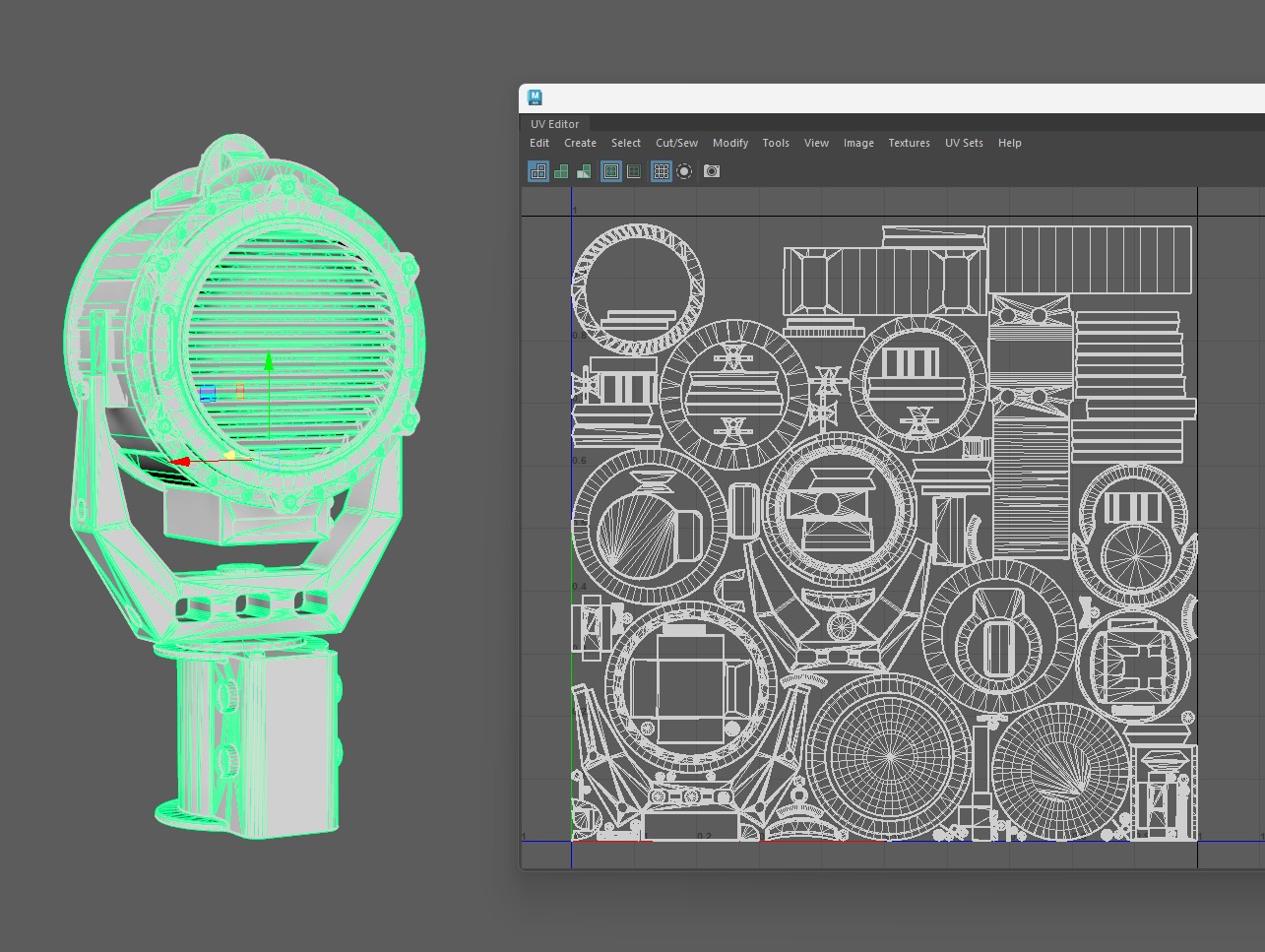 Navy Battleship Searchlight Low-poly 3D model_9