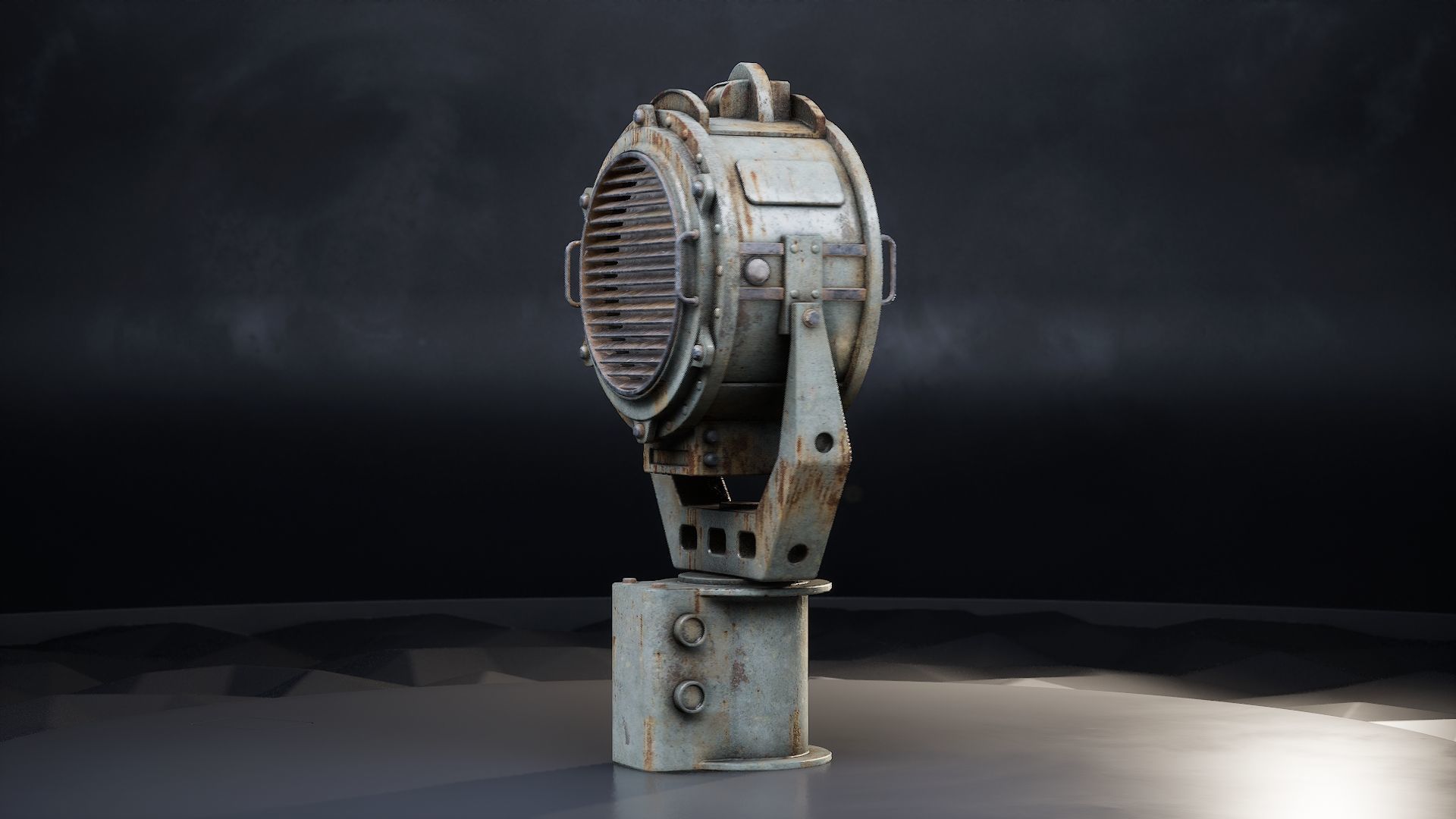 Navy Battleship Searchlight Low-poly 3D model_2