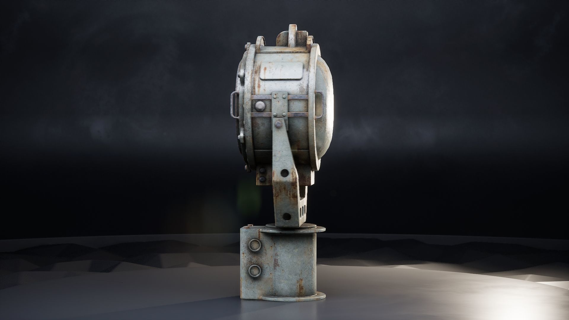 Navy Battleship Searchlight Low-poly 3D model_3