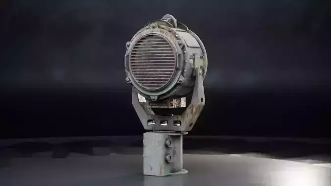 Navy Battleship Searchlight Low-poly 3D model
