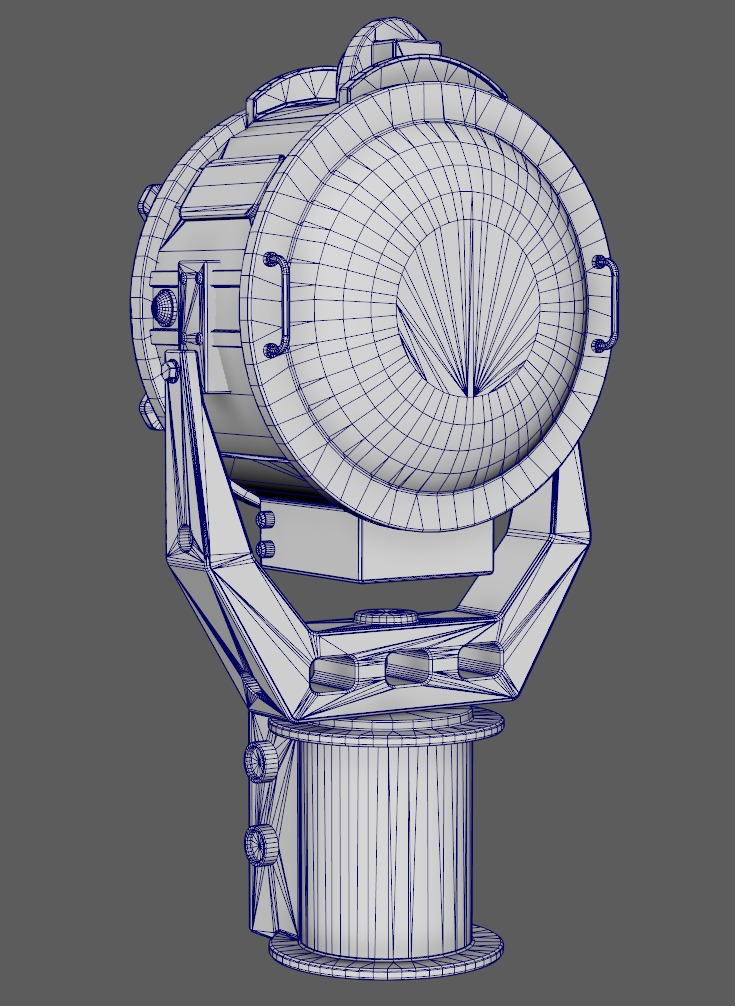Navy Battleship Searchlight Low-poly 3D model_8