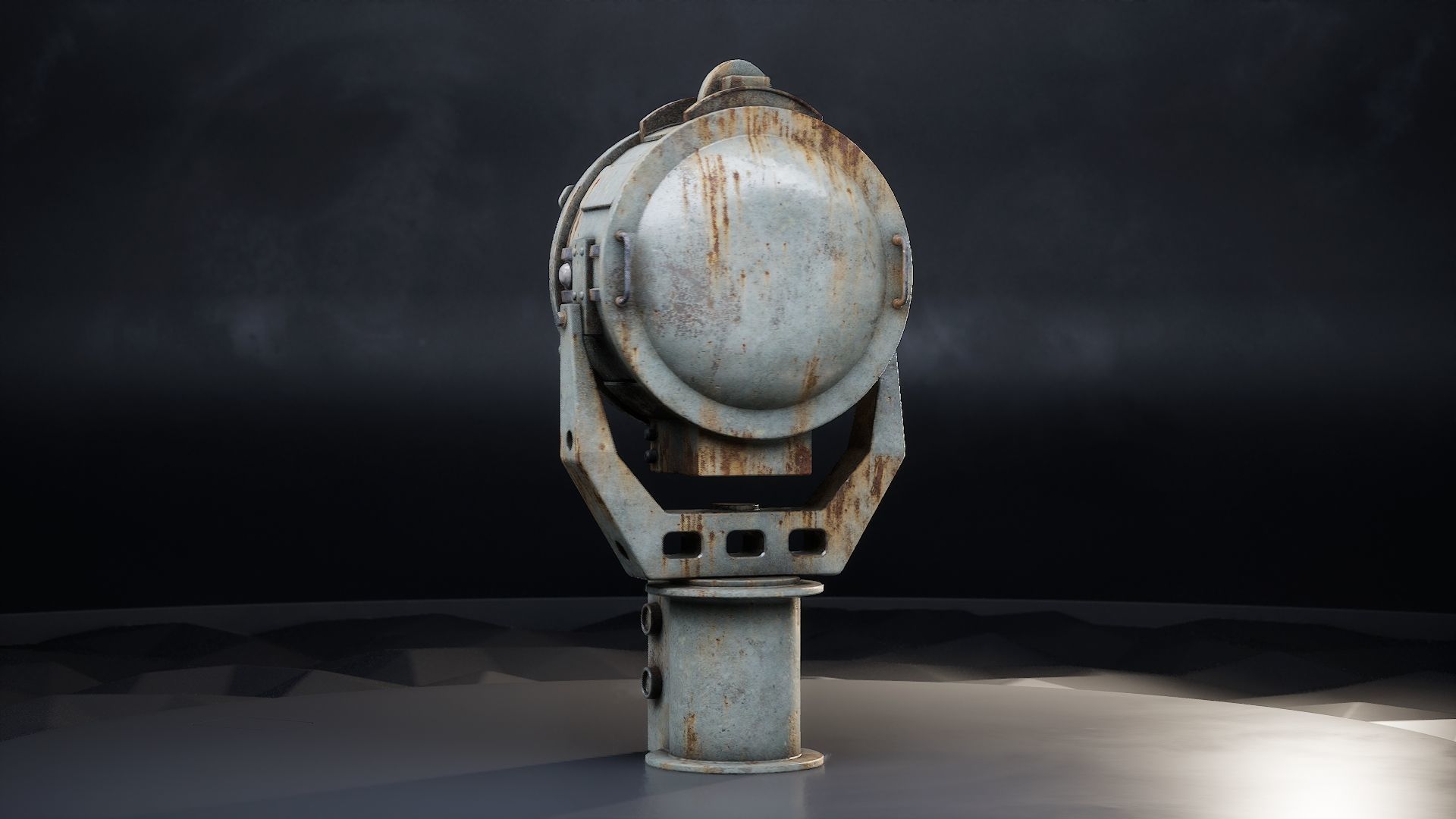Navy Battleship Searchlight Low-poly 3D model_5