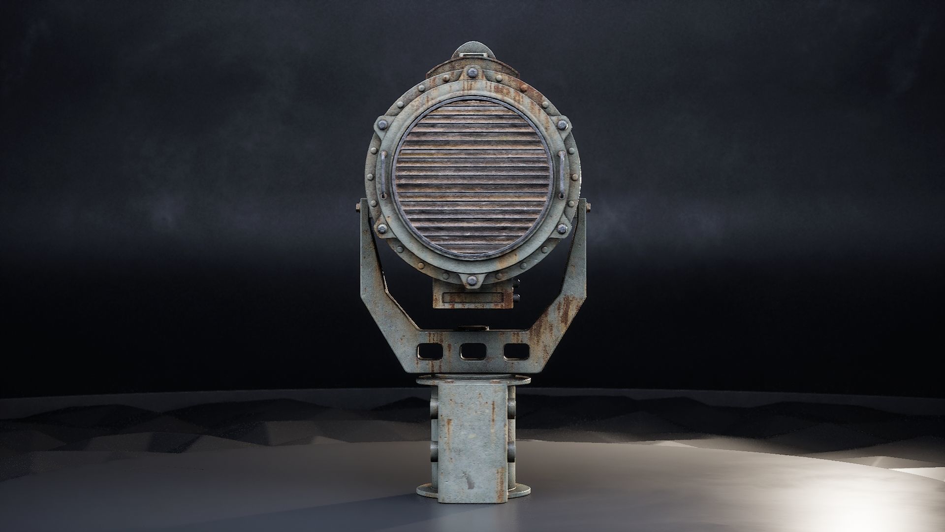 Navy Battleship Searchlight Low-poly 3D model_1
