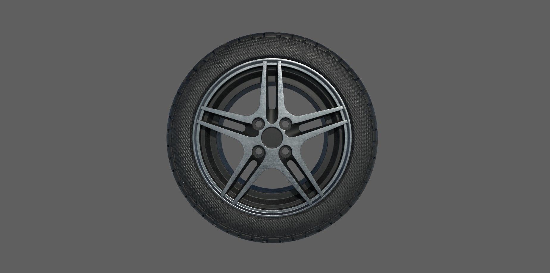 Car Wheel A  3D model_2