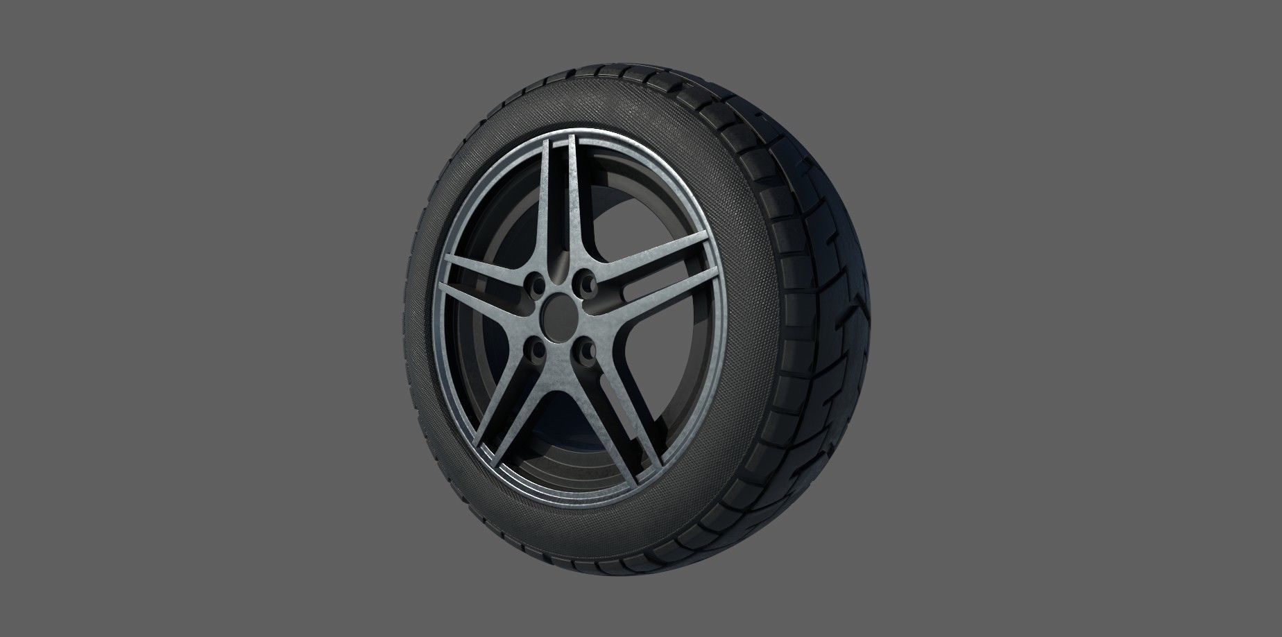Car Wheel A  3D model_4