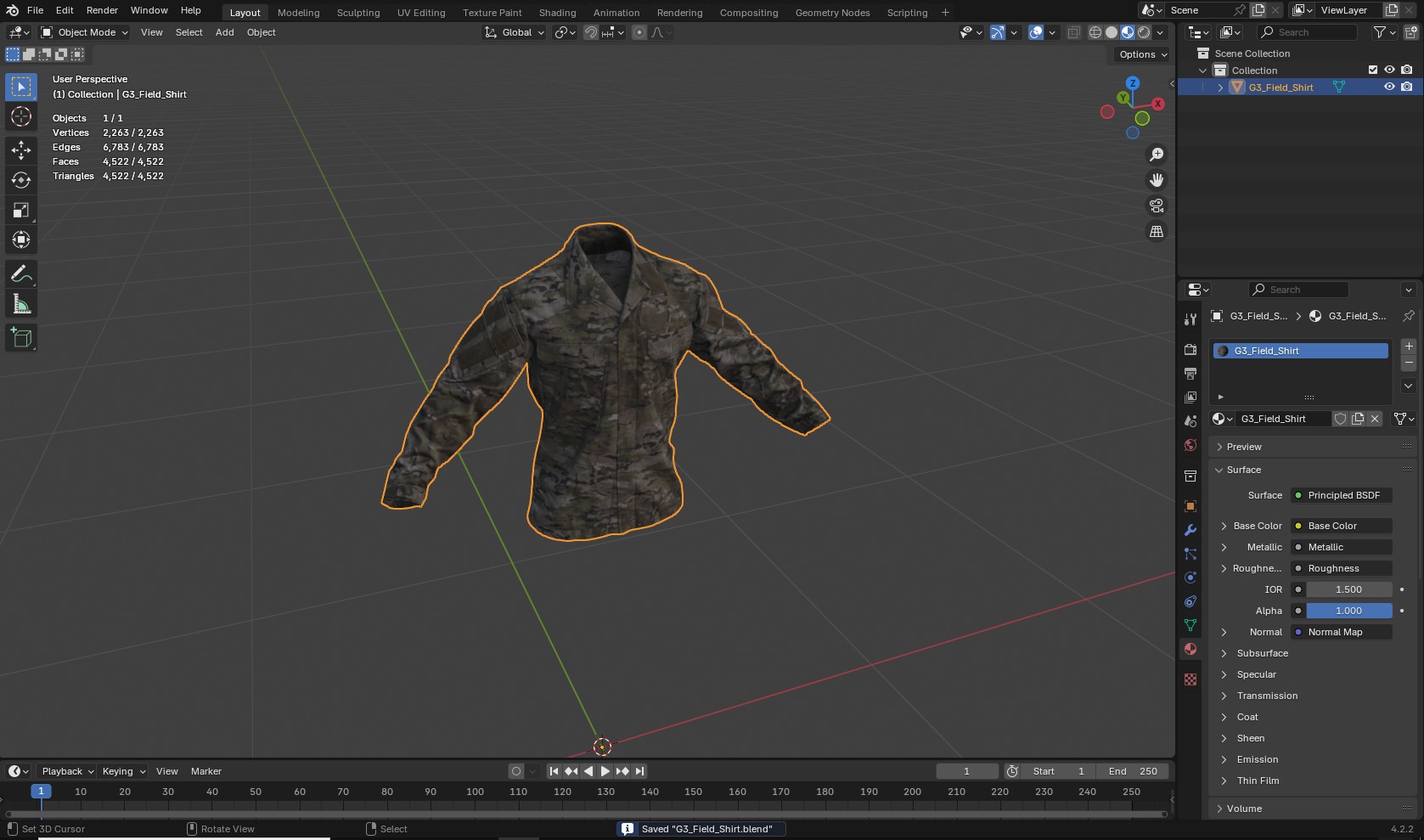 Crye Precision G3 Field Shirt Low-poly 3D model_6