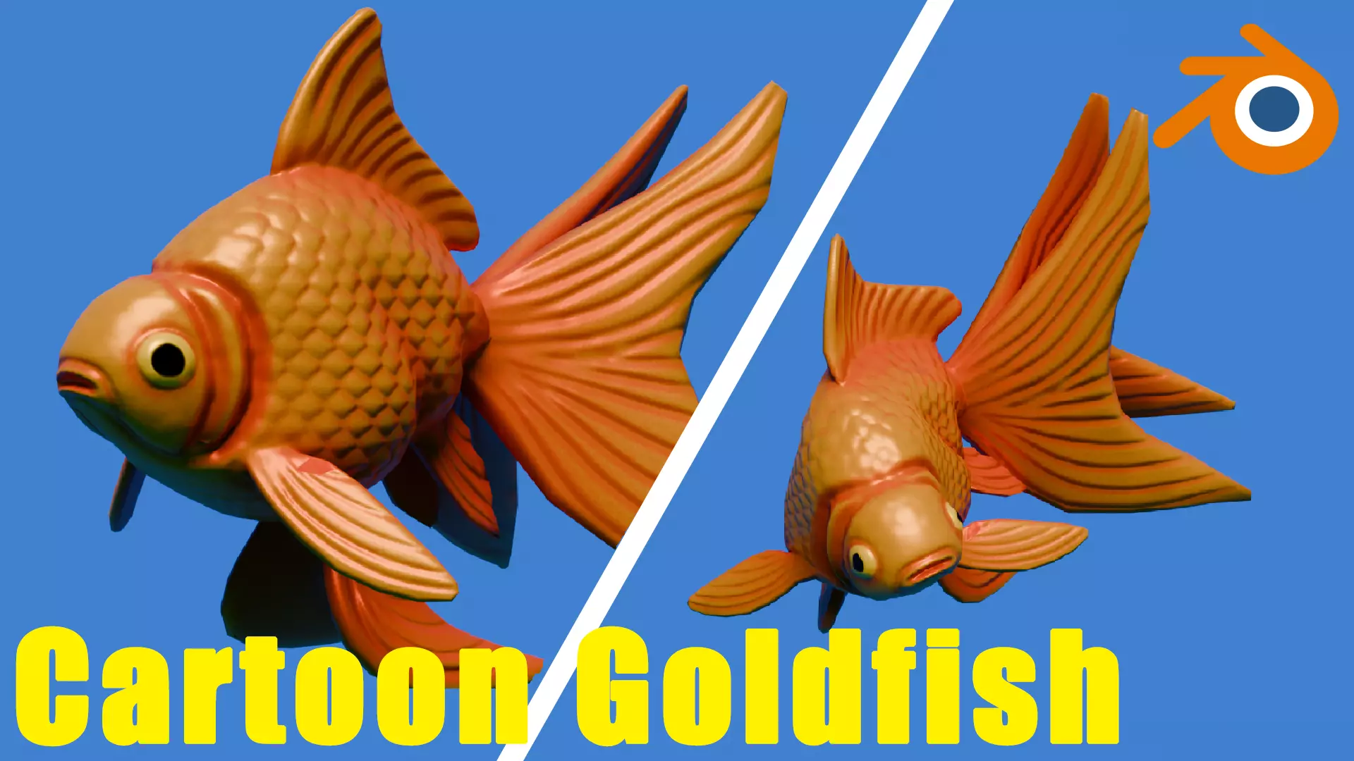 Cartoon Goldfish Rigged Low-poly 3D model