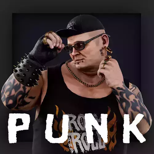 PUNK 2 Low-poly 3D model