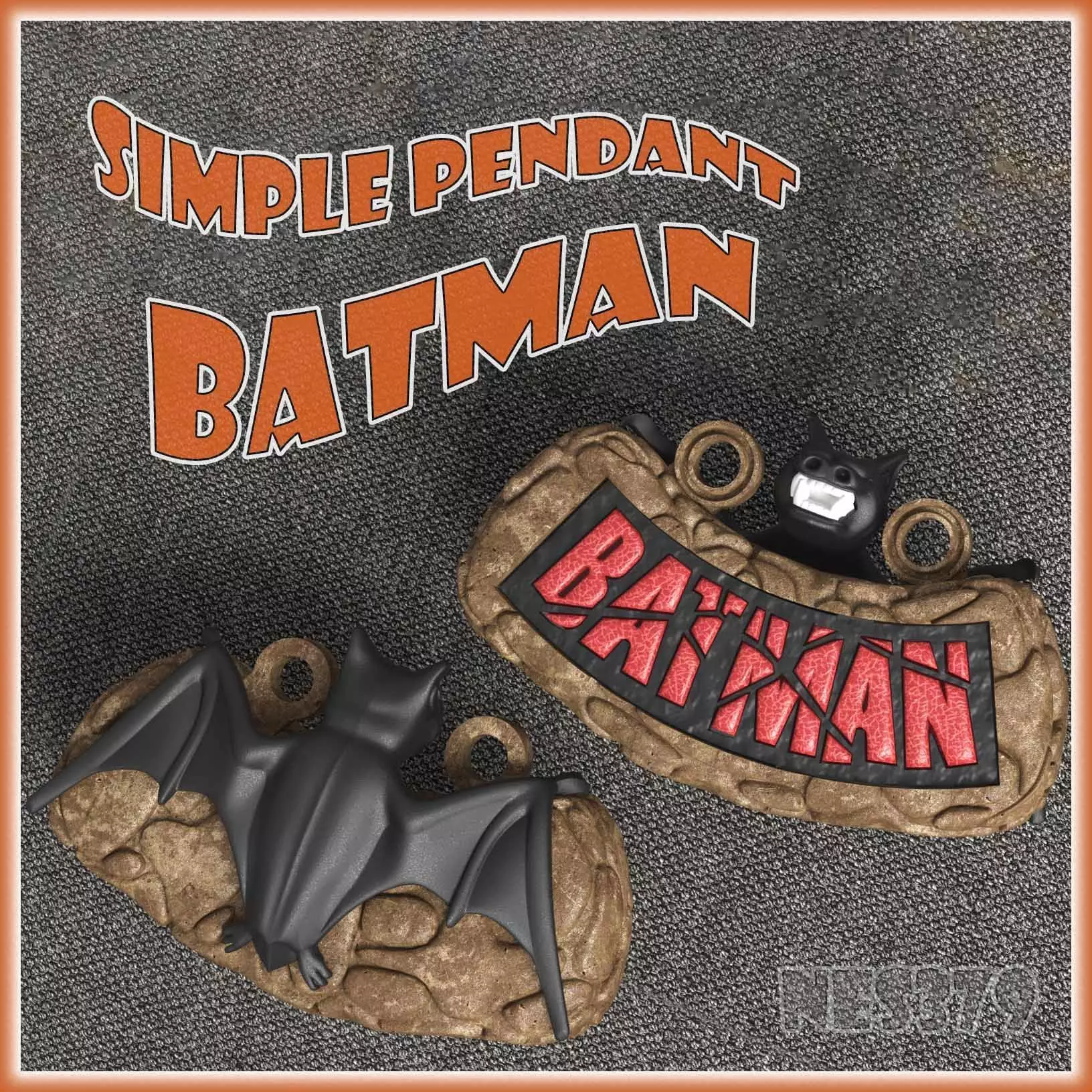Simple pendant batman 3D print model