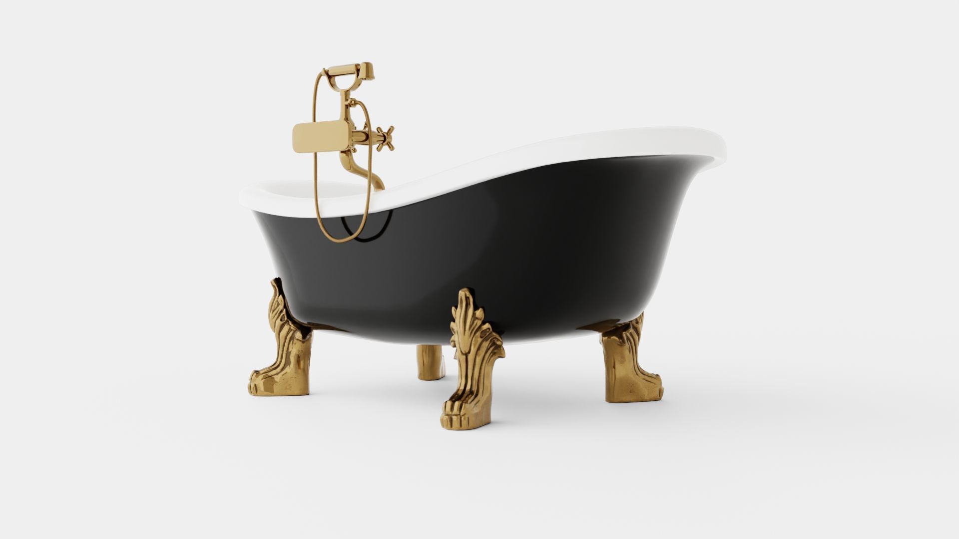 Bath Tub Low-poly 3D model_3