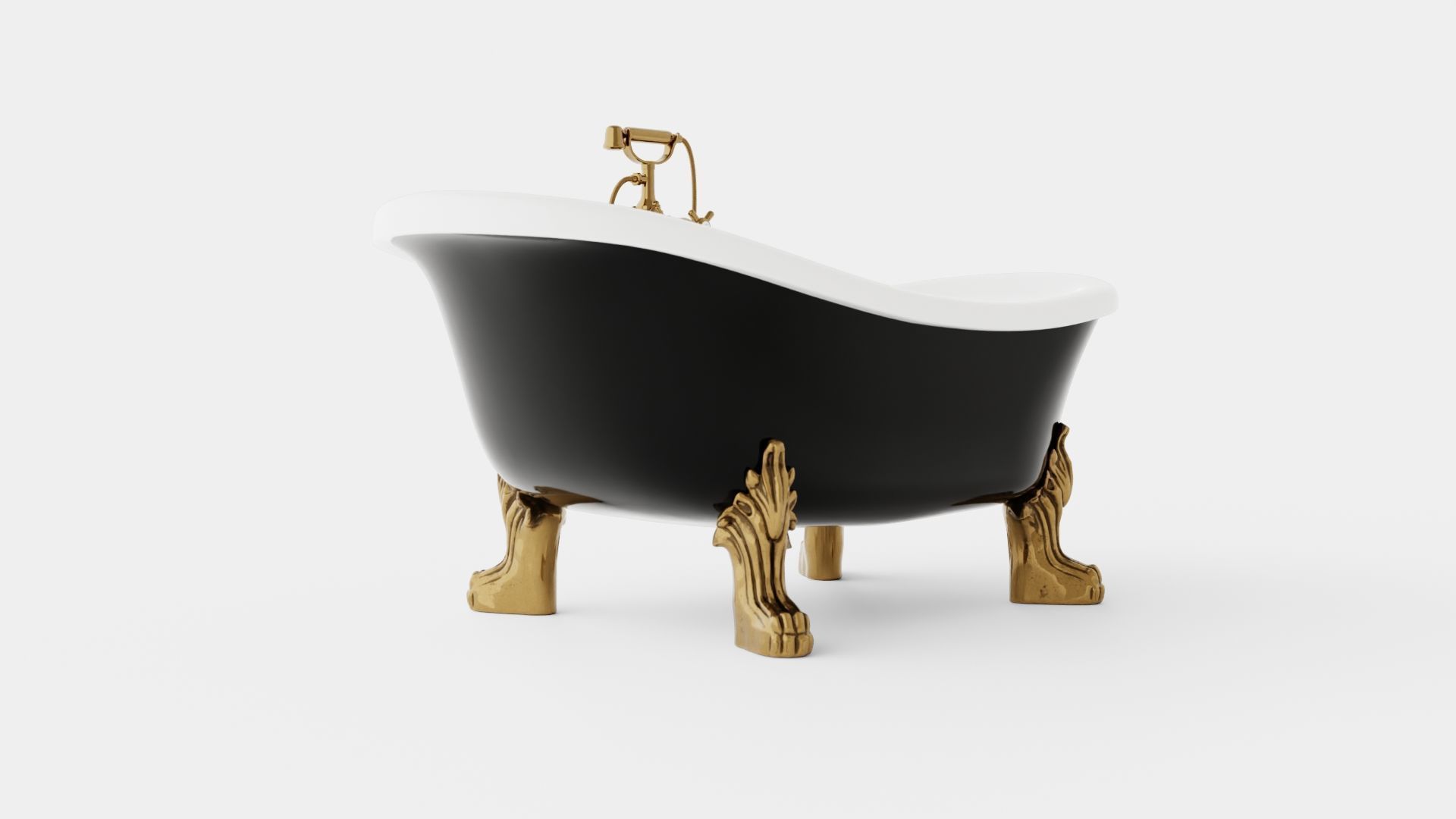 Bath Tub Low-poly 3D model_1
