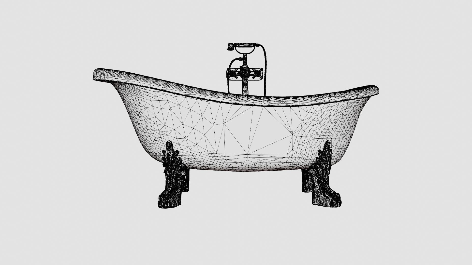 Bath Tub Low-poly 3D model_6