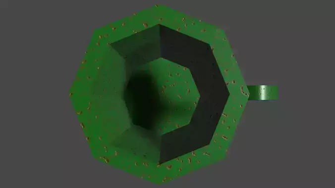 Cup in dented metal material 