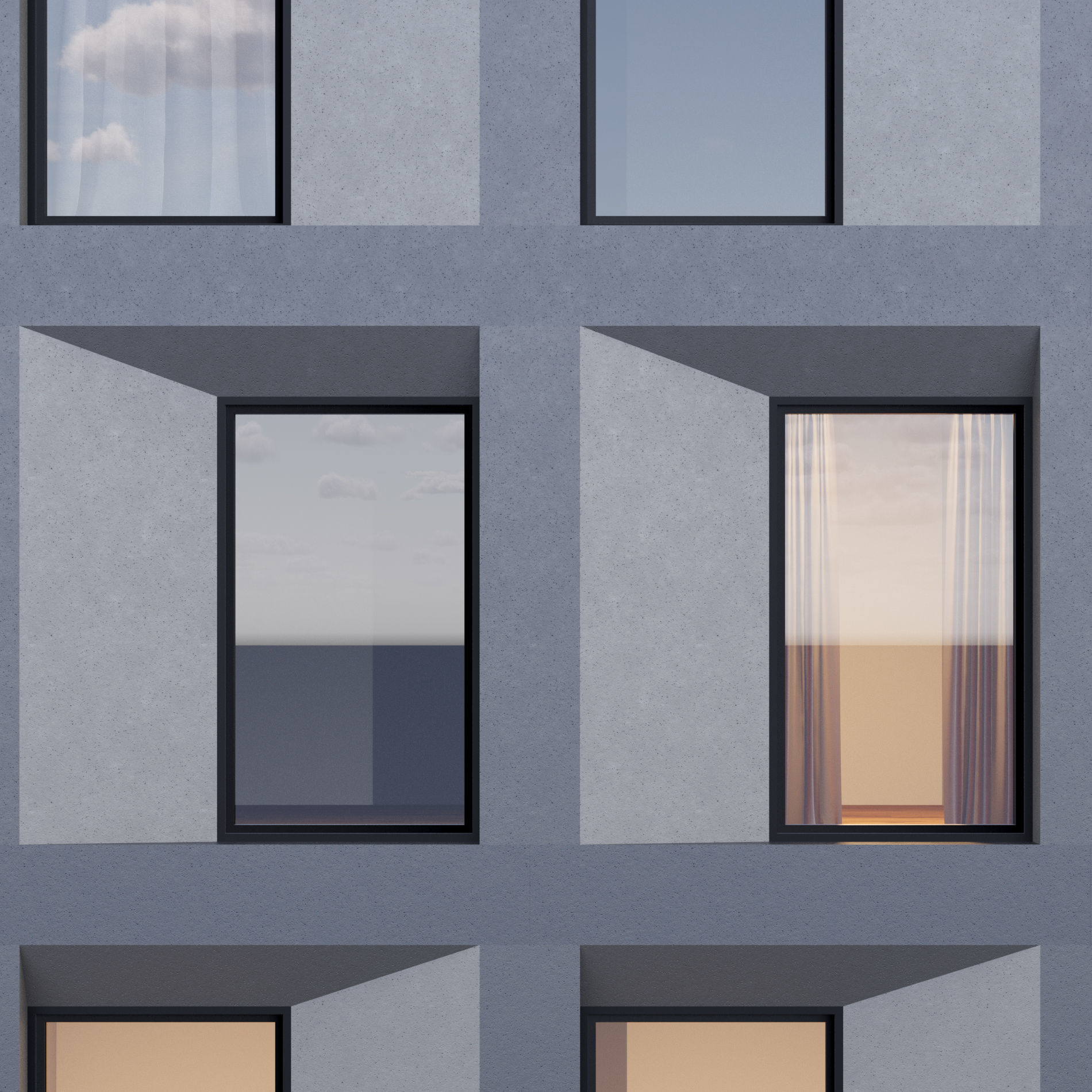 Modern building fasade 4 3D model_8